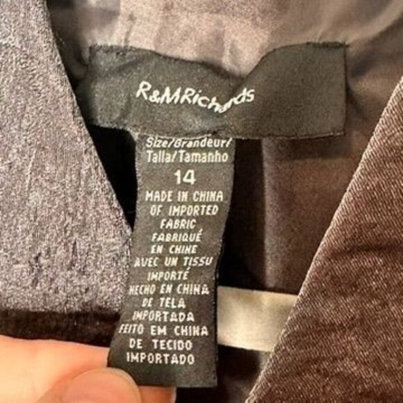 R&M Richards Metallic Cropped Jacket Topper Silver Womens 14 Party Holiday Fairy - Picture 4 of 7